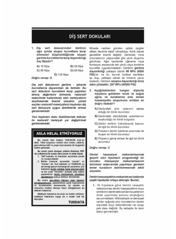 DUS Akademi Soru ( 2.Baskı ) RESTORATİF DİŞ