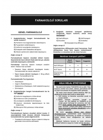 DUS Akademi Soru ( 3.Baskı ) Farmakoloji