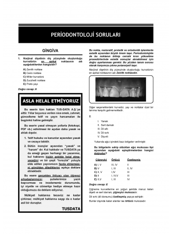 DUS Akademi Soru ( 3.Baskı ) Periodontoloji