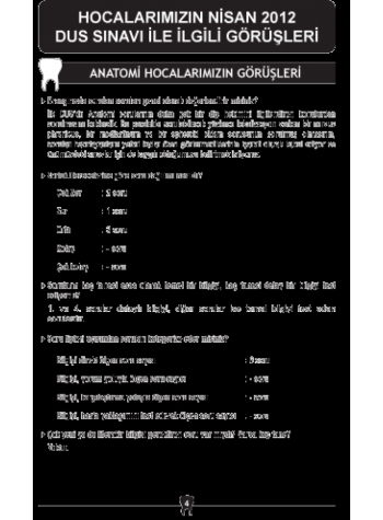 NİSAN 2012 DUS SORULARI ve Detaylı Açıklamaları NİSAN 2012 DUS SORULARI ve Detaylı Açıklamaları