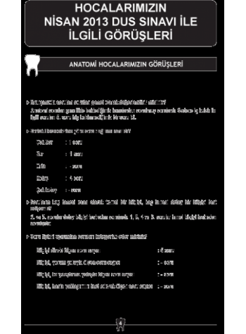 NİSAN 2013 DUS SORULARI ve Detaylı Açıklamaları NİSAN 2013 DUS SORULARI ve Detaylı Açıklamaları