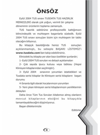 Eylül 2004 Açıklamalı Tus Soruları Eylül 2004 Açıklamalı Tus Soruları