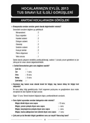 EYLÜL 2013 ÖSYM'nin Orjinal TUS SORULARI