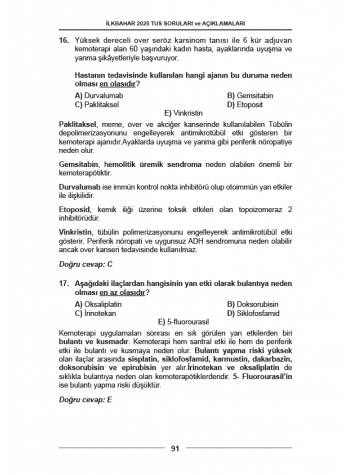 İlkbahar 2025 ÖSYM nin Orijinal TUS Soruları