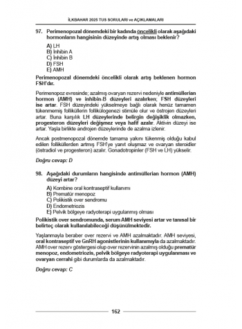 İlkbahar 2025 ÖSYM nin Orijinal TUS Soruları