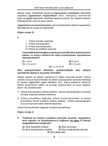 Mart 2022 ÖSYM nin Orijinal TUS Soruları