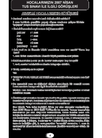 Nisan 2007 Açıklamalı Tus Soruları Nisan 2007 Açıklamalı Tus Soruları