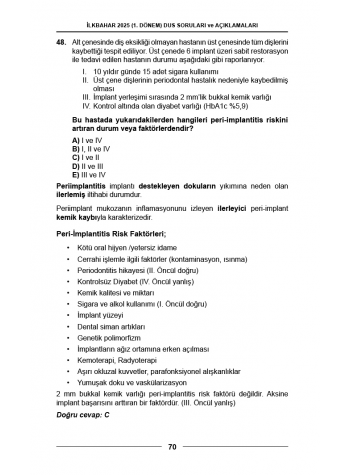 DUS SORULARI - ÖSYM'nin Orijinal İlkbahar 2025