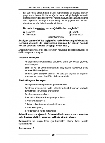 DUS SORULARI - ÖSYM'nin Orijinal İlkbahar 2025