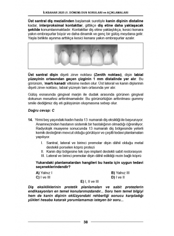 DUS SORULARI - ÖSYM'nin Orijinal İlkbahar 2025