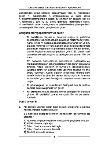 DUS SORULARI - ÖSYM'nin Orijinal Sonbahar 2024