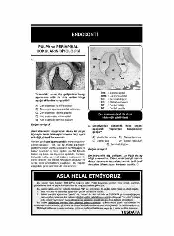 DUS Akademi Soru ( 2.Baskı ) ENDODONTİ