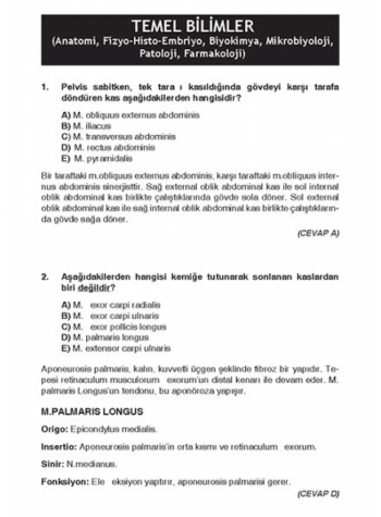 Eylül 2005 Açıklamalı Tus Soruları Eylül 2005 Açıklamalı Tus Soruları