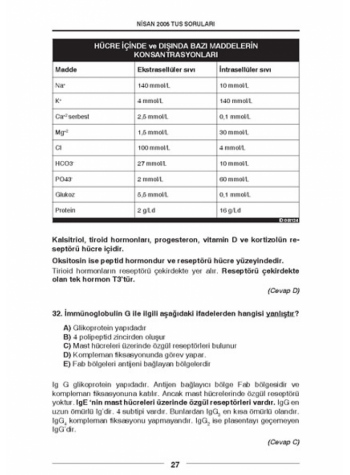 Nisan 2005 Açıklamalı Tus Soruları Nisan 2005 Açıklamalı Tus Soruları