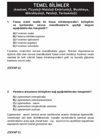Nisan 2006 Açıklamalı Tus Soruları Nisan 2006 Açıklamalı Tus Soruları