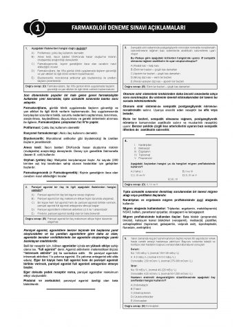 24 Açıklamalı Deneme Serisi - Farmakoloji 24 Açıklamalı Deneme Serisi - Farmakoloji