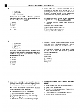 24 Açıklamalı Deneme Serisi - Farmakoloji 24 Açıklamalı Deneme Serisi - Farmakoloji