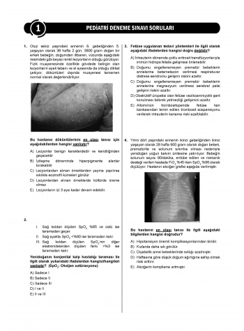 24 Açıklamalı Deneme Serisi - Pediatri