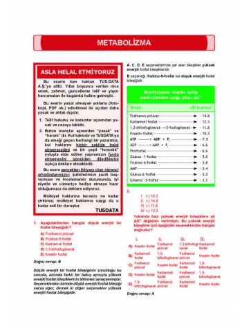 MEDİTUS SERİSİ - BİYOKİMYA SORULARI - 2.Baskı