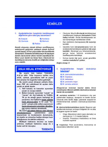 DUS Miadent Soruları ( 7.Baskı ) Anatomi