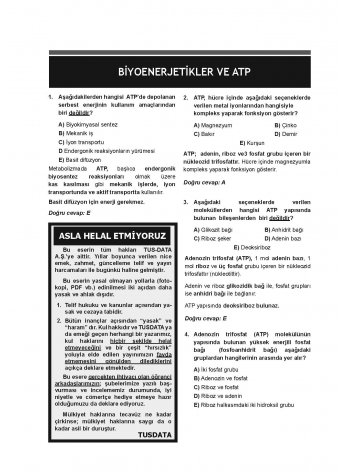 DUS Miadent Soruları ( 7.Baskı ) Biyokimya