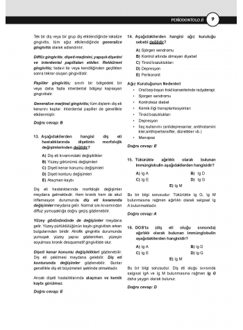 DUS Miadent Soruları ( 7.Baskı ) Periodontoloji