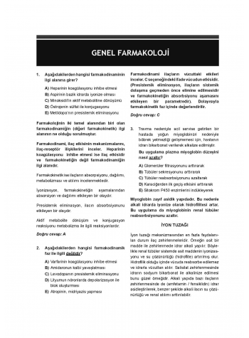 DUS Prodent Soruları ( 10.Baskı ) Farmakoloji