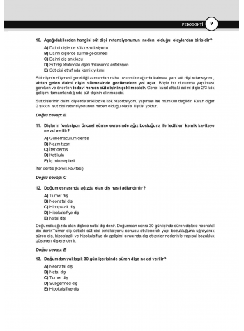 DUS Prodent Soruları ( 10.Baskı ) Pedodonti