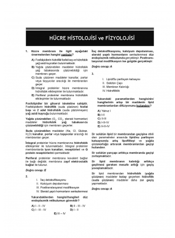 DUS Prodent Soruları ( 9.Baskı ) Fizyoloji