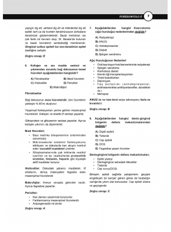 DUS Prodent Soruları ( 9.Baskı ) Peridontoloji DUS Prodent Soruları ( 9.Baskı ) Peridontoloji