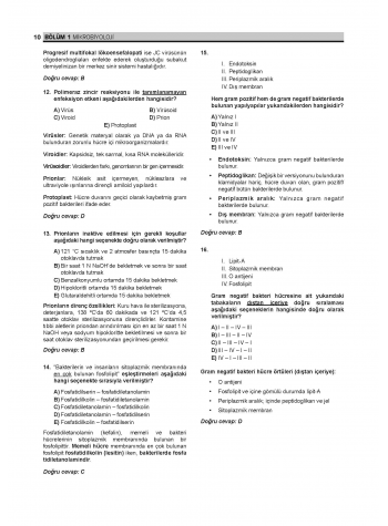 Prospektus Soruları Mikrobiyoloji Prospektus Soruları Mikrobiyoloji