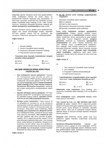 Prospektus Soruları Mikrobiyoloji Prospektus Soruları Mikrobiyoloji