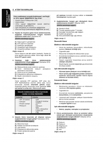 Tüm Tus Soruları ( 33.Baskı ) Patoloji Tüm Tus Soruları ( 33.Baskı ) Patoloji