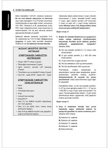 Tüm TUS Soruları ( 35.Baskı ) Entegre Enfeksiyon Hastalıkları Tüm TUS Soruları ( 35.Baskı ) Entegre Enfeksiyon Hastalıkları