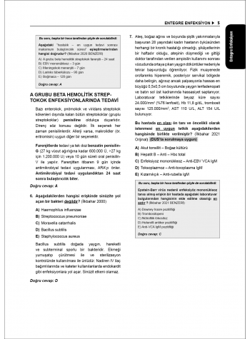 Tüm TUS Soruları ( 35.Baskı ) Entegre Enfeksiyon Hastalıkları Tüm TUS Soruları ( 35.Baskı ) Entegre Enfeksiyon Hastalıkları