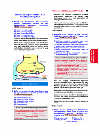 Tüm TUS Soruları ( 35.Baskı ) Fizyoloji Tüm TUS Soruları ( 35.Baskı ) Fizyoloji