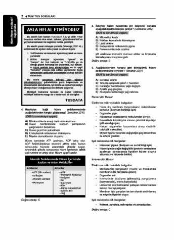Tüm TUS Soruları ( 35.Baskı ) Patoloji Tüm TUS Soruları ( 35.Baskı ) Patoloji