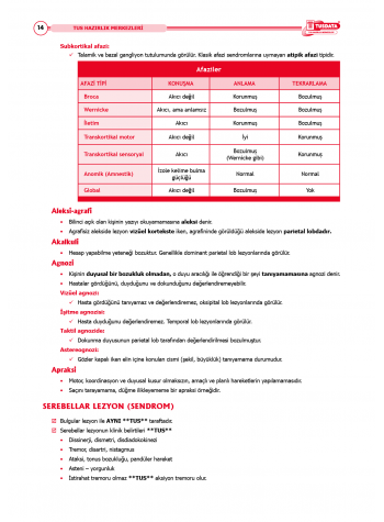 TUS Şampiyonların Notu ( 22.Baskı ) Küçük Stajlar