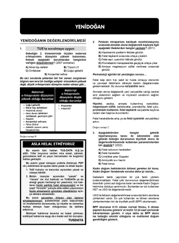 Ydus Çıkmış Soruları Pediatri SPİRALLİ - 9. Baskı Ydus Çıkmış Soruları Pediatri SPİRALLİ - 9. Baskı